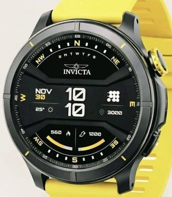 Invicta 46mm watch with black and yellow