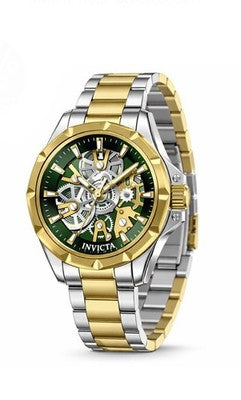 Invicta Objet D Art men's 44mm watch with gold, stainless steel, skeleton dial
