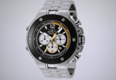Invicta 48316 56mm watch with black and silver, chronograph