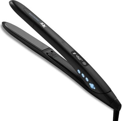 Bio Ionic 10X Pro 1-inch hair styling flat iron with nano-ionic vibrating plates and salon-grade variable heat
