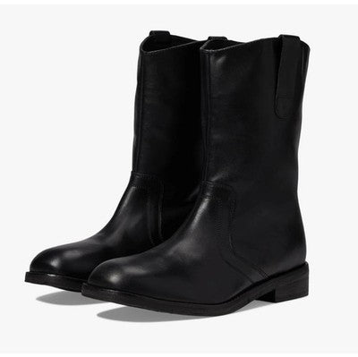 Free People Easton Equestrian Ankle Boot women's US 9 EU 40 black leather with equestrian silhouette and stacked heel
