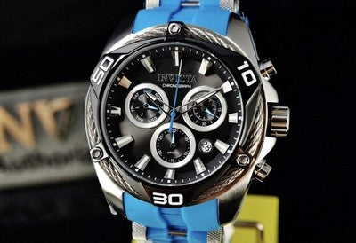 Invicta Bolt men's 50mm watch with blue, chronograph