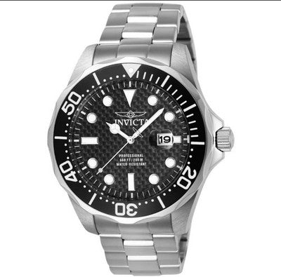 Invicta Pro Diver 12562 men's watch with black and silver, dive bezel