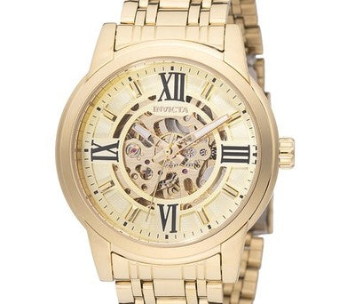 Invicta Objet D Art 69129 Men's 41mm Auto Skeleton Gold Tone Watch New