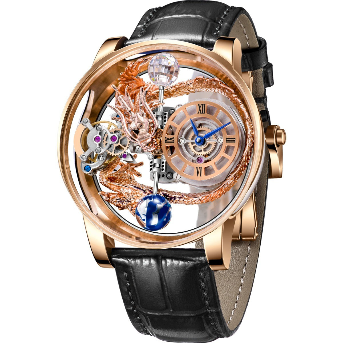 Montres Prestige MPW-0141 Skeleton Dial Men's Watch 46mm Quartz New