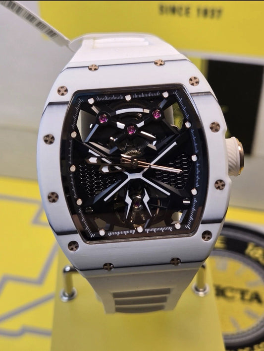 Invicta S1 Rally Automatic Men's Watch White w/ Skeleton Dial - product photo