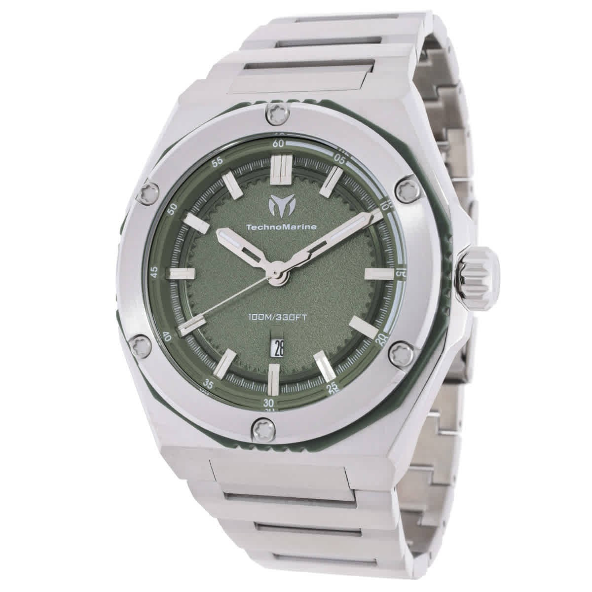 TechnoMarine TM-416075 Coral Legacy 45mm Green Dial Steel Men's Watch