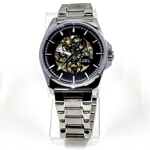 Invicta 69993 Objet D Art Automatic Skeleton Watch 44mm Black Steel New
