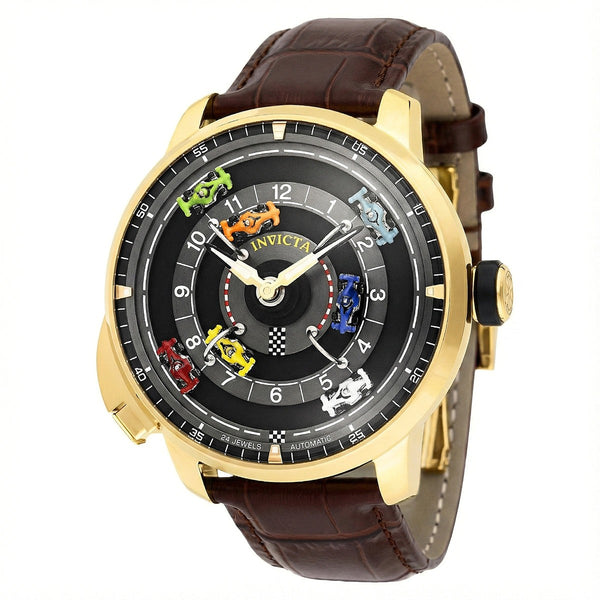 Invicta 69636 Racing Scalaprix Automatic Men's Watch 46mm Gold Black Dial NEW
