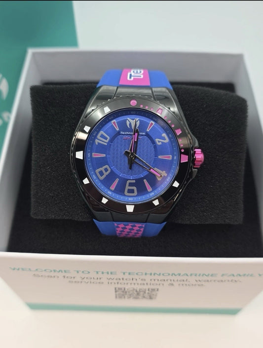 TechnoMarine TM-525011 Racing Legends Watch 40mm Blue Pink Quartz Limited Ed - product photo