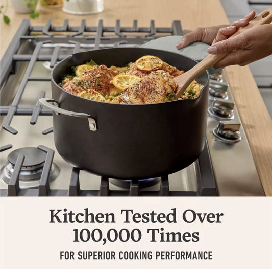 7qt Hard Anodized Nonstick Dutch Sauce Pan Tempered Glass Oven Dishwasher Safe (view 2)