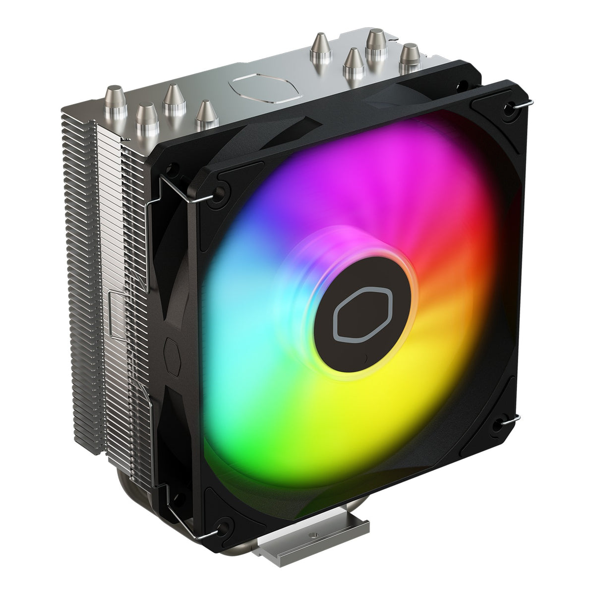 Cooler Master Hyper 212 Spectrum V3 ARGB CPU air cooler with the fan lit