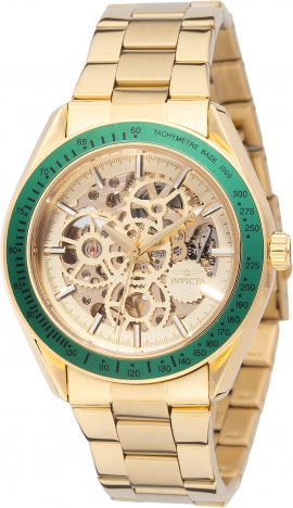 Invicta Objet D Art Automatic Watch Skeleton 43mm Gold Green 69453 - official image