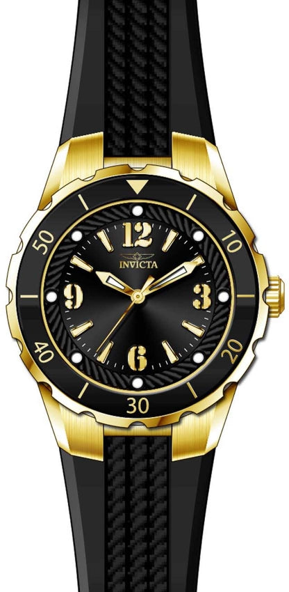 Invicta Women's Angel Quartz 38mm Black Dial Black Polyurethane Watch (view 2)