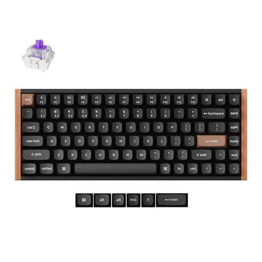Keychron K2 HE Wireless Magnetic Switch Keyboard, Special Edition Wooden Black