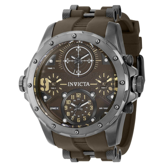 Invicta Coalition Forces Sniper Men's 50mm 4-Time Zone Brown Military Watch 39357