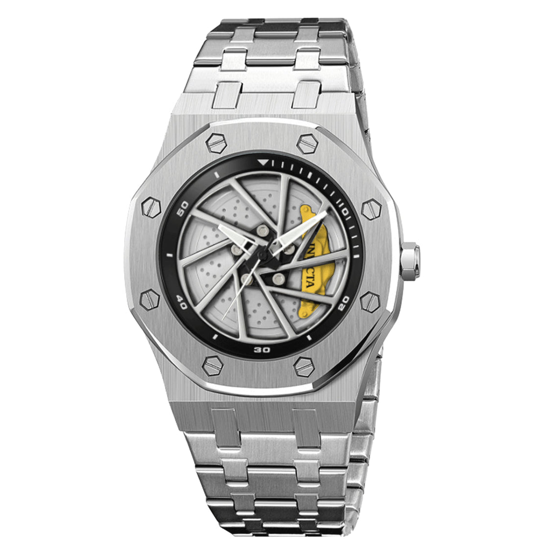 Invicta Men's Speedway Rim Silver Stainless Steel Watch 42mm 69487
