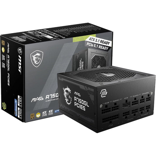 MSI MAG A750GL PCIE5 750W Fully Modular Power Supply, 80+ Gold, ATX 3.1