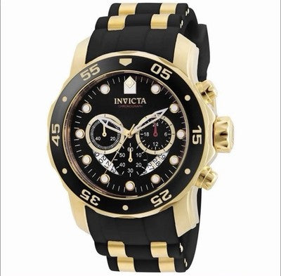 Invicta Pro Diver 6981 men's watch with black and gold, chronograph