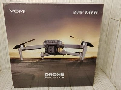 YOMI brushless 4K camera drone in silver with foldable arms, GPS return-to-home, and stabilized aerial photography