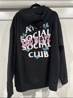 Anti Social Social Club Sadboyz hoodie men's XL in black streetwear pullover with ASSC Sadboyz graphic print brand new