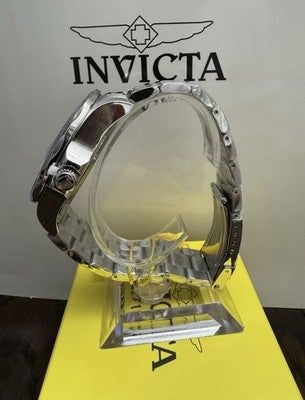 Invicta Men's Watch Pro Diver Silver SS Bracelet Black Carbon Fiber Dial 12562
