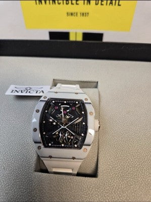 Invicta S1 Rally Automatic Men's Watch White w/ Skeleton Dial NEW!