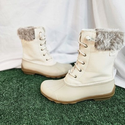 Sperry Saltwater Winter Lux Tan Women's Size 7 Waterproof Duck Boot New