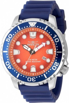 Invicta Pro Diver Abyss 49543 Men's 48mm Quartz Orange Dial Blue Strap New