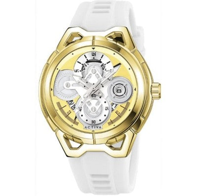 Activa x Invicta Drift Men's 44mm Skeleton Dial Watch Gold/White ACW9349-010 New