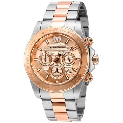 TechnoMarine Manta Ray Men's 42mm Chronograph Rose Gold Dial Watch TM-219007 New