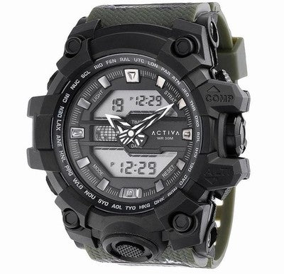 Activa x Invicta Neo Men's 55mm Analog-Digital Sport Watch Green ACW428-001 New