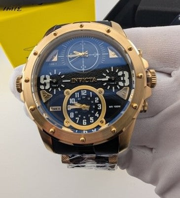 Invicta Coalition Forces 31141 Men's 50mm Quartz 4-Time-Zone Watch New
