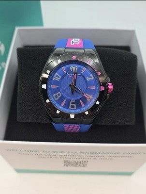 TechnoMarine TM-525011 Racing Legends Watch 40mm Blue Pink Quartz Limited Ed.