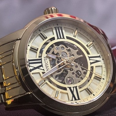 Invicta Objet D Art 69129 Men's 41mm Auto Skeleton Gold Tone Watch New