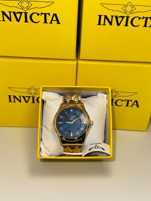 Invicta Specialty 69020 Men's 41mm Quartz Blue Dial Gold Tone Watch New