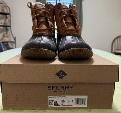 Sperry Saltwater Winter Lux Tan Women's Size 7 Waterproof Duck Boot New