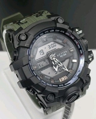 Activa x Invicta Neo Men's 55mm Analog-Digital Sport Watch Green ACW428-001 New