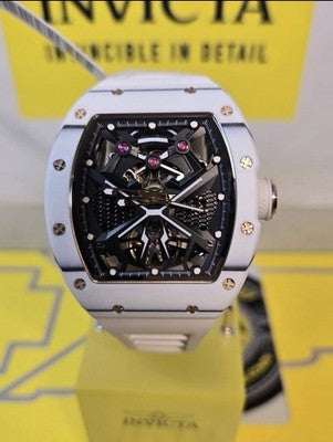 Invicta S1 Rally Automatic Men's Watch White w/ Skeleton Dial NEW!