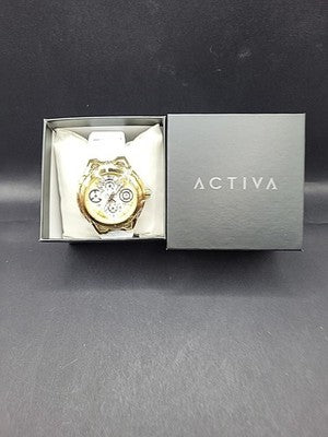 Invicta ACW9349 men's 44mm watch with white and gold, skeleton dial