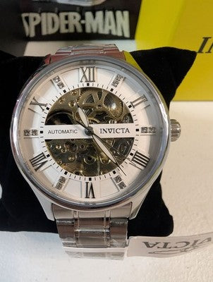Invicta Objet d'Art 69117 Men's 40mm Automatic Skeleton Silver Dial Watch New