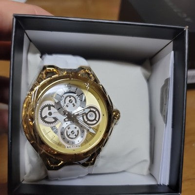 Activa x Invicta Drift Men's 44mm Skeleton Dial Watch Gold/White ACW9349-010 New
