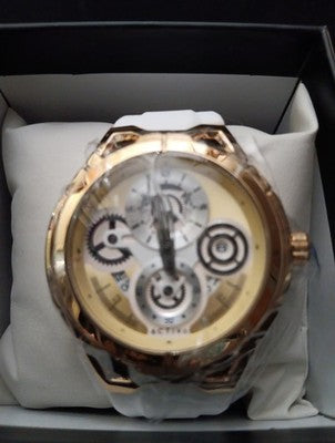 Activa x Invicta Drift Men's 44mm Skeleton Dial Watch Gold/White ACW9349-010 New