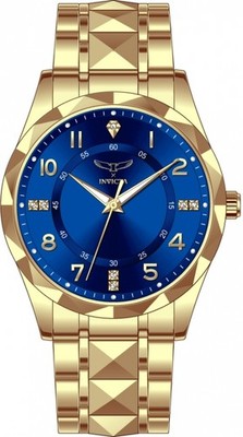 Invicta Specialty 69020 Men's 41mm Quartz Blue Dial Gold Tone Watch New