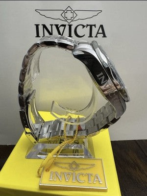 Invicta Men's Watch Pro Diver Silver SS Bracelet Black Carbon Fiber Dial 12562