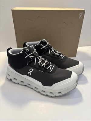 On Cloudhero Mid Waterproof Black White Big Kids Size 3.5Y New in Box