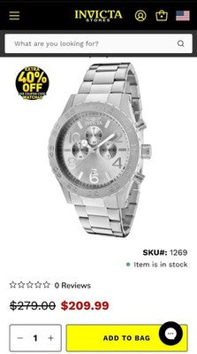 Invicta Specialty 1269 Men's 50mm Elegant Ocean Chronograph Watch New