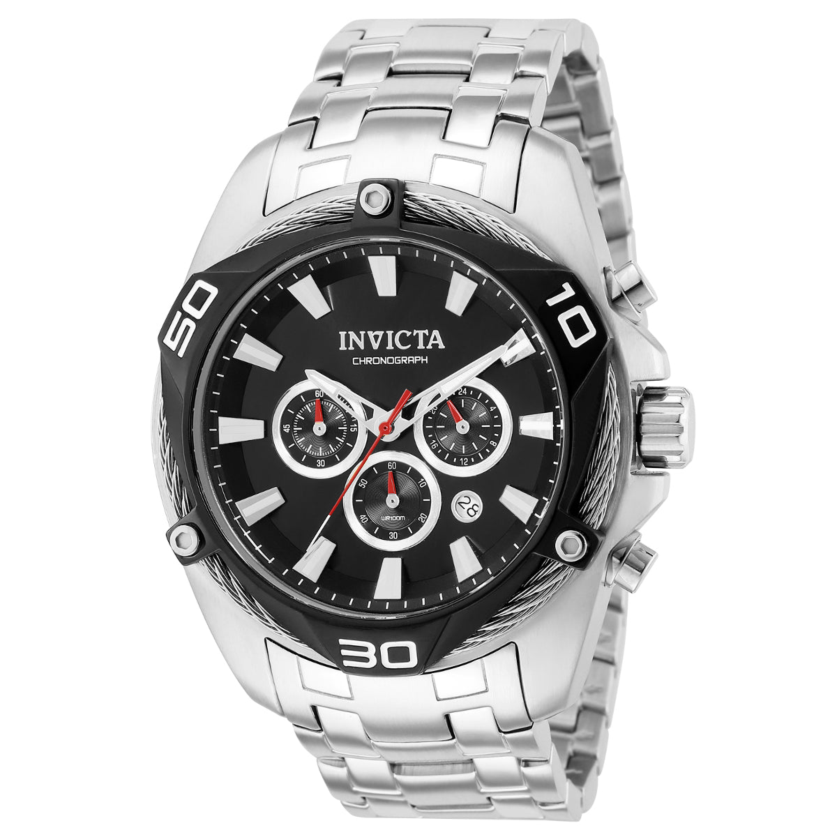 Invicta Men's Watch Bolt Chronograph Silver Stainless Steel Bracelet 38569