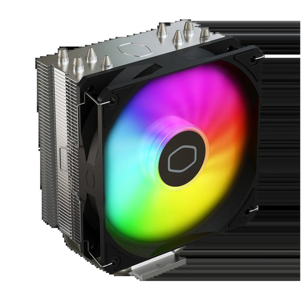 Cooler Master Hyper 212 Spectrum V3 ARGB CPU air cooler with the fan lit
