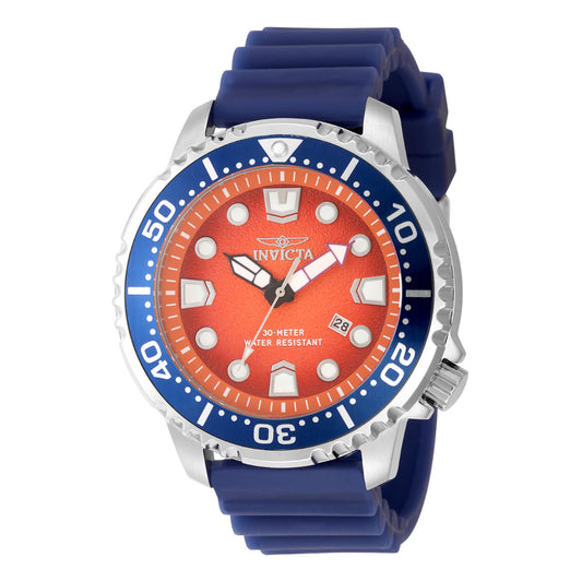 Invicta Pro Diver Abyss 49543 Men's 48mm Quartz Orange Dial Blue Strap